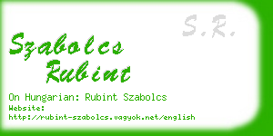 szabolcs rubint business card